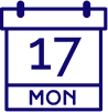 A blue illustration of a calendar